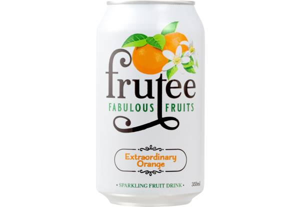 15-Pack Frutee Extaordinary Orange Sparkling Fruit Drink - 355ml Can