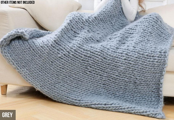 Knitted Thick Woven Throw Blanket - Three Colours & Two Sizes Available