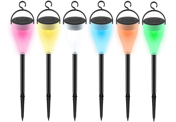 Six-Pack of Colour Changing Outdoor Solar Lamps