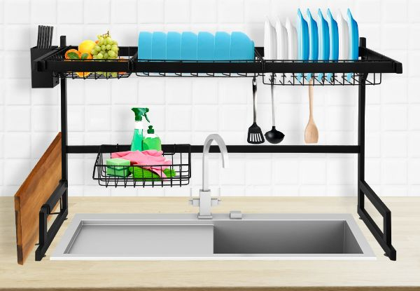 Toque Over Sink Dish Drying Rack Organiser