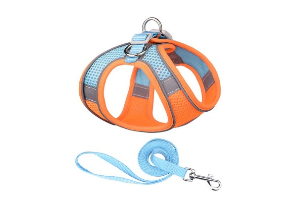 One-Pack Reflective Pet Harness Leash Set - Three Colours & Five Sizes Available