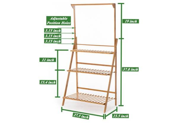 Three-Tier Bamboo Hanging Plant Stand