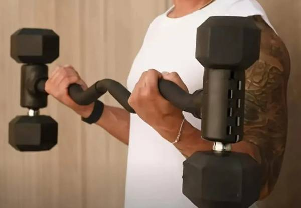 Adjustable Dumbbell Converter - Option for Curl or Straight Bar