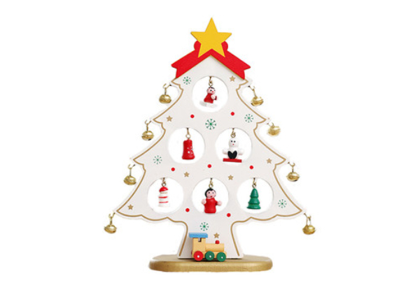 Mini Wooden Tabletop Christmas Tree Decor - Three Colours Available