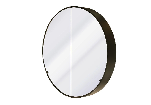 Round Mirror Cabinet with Glass Shelves - Two Colours Available