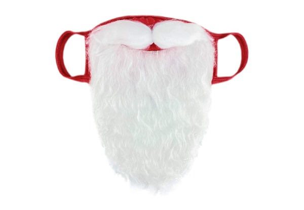 Two-Pack Funny Bearded Santa Face Masks - Option for Four-Pack