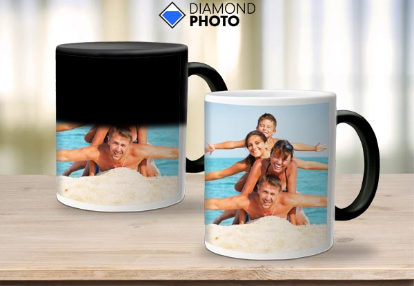 Two Standard White Mugs with Full Wrap Image - Option for a Magic Wow Mug