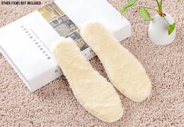 Two Pairs of Fleeced Thickened Warm Shoe Insoles - 10 Sizes Available & Option for Four Pairs