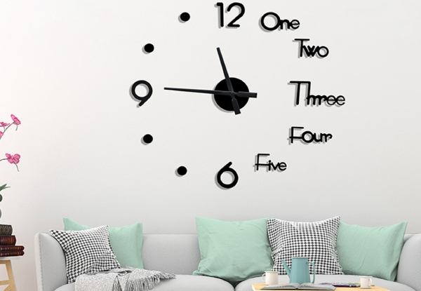 DIY Frameless Wall Clock - Three Colours Available