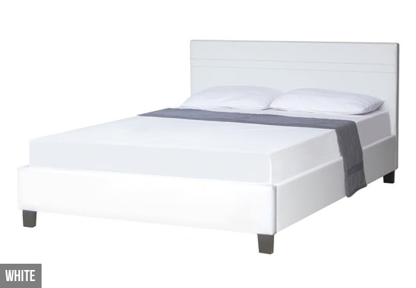 Queen Slat Bed with Headboard – Available in Black or White