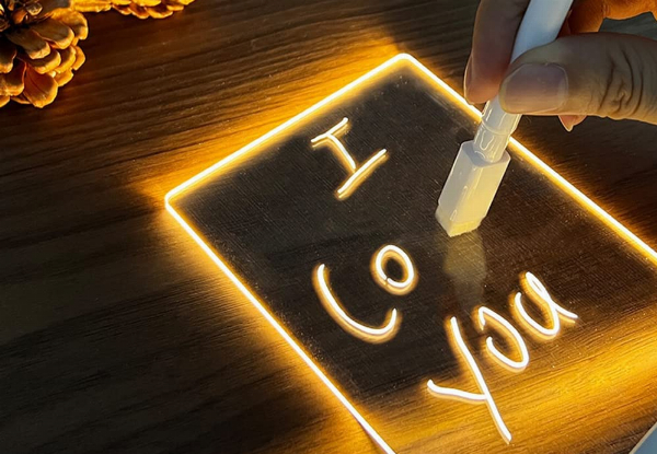 Acrylic LED Glow Memo with Stand - Two Options Available