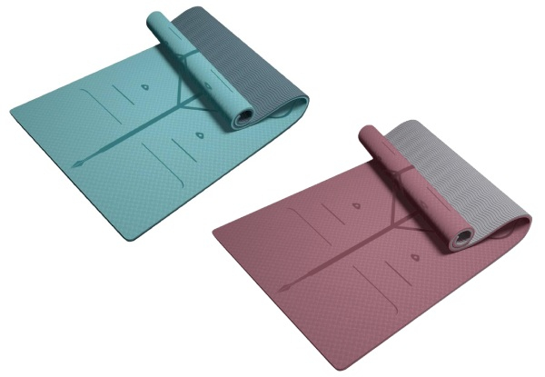 Pilates Yoga Fitness Mat with Alignment Mark - Two Colours Available