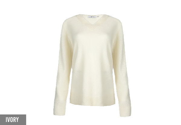 Knitwear World V-Neck Pullover Knit - Available in Three Colours & Four Sizes