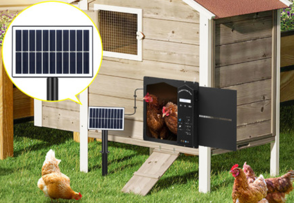 Petscene Solar Automatic Chicken Coop Door with Three Control Modes