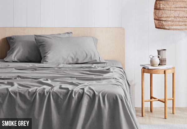 Canningvale Antica Stonewash Sheet Set - Two Sizes & Five Colours Available with Free Delivery