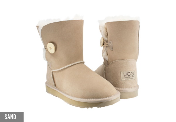 Ugg Australian-Made Water-Resistant Button Short Boots - Available in Five Colours & Seven Sizes