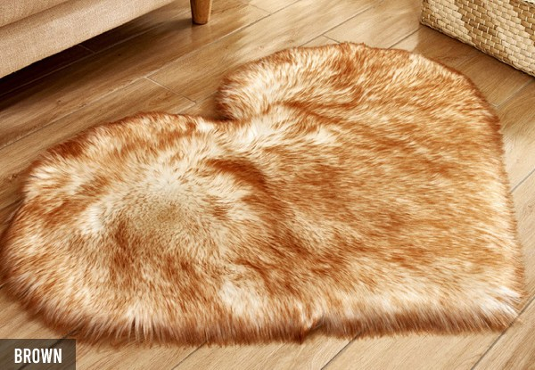 Soft Heart Shaped Bedroom Floor Mat - Available in Eight Colours & Four Sizes