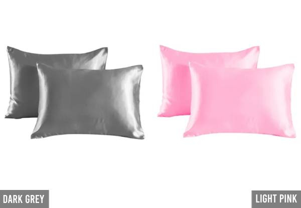 Pair of Satin Pillowcase - 14 Colours Available