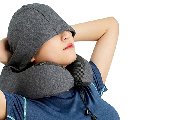 Travel Hooded U-Shaped Neck Pillow - Two Colours Available