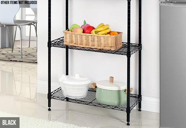 Five-Tier Steel Storage Shelves - Two Colours Available