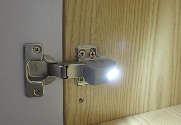 Four-Pack of Cabinet Wardrobe Hinge  - Options for with Battery Light & Warm or White Light