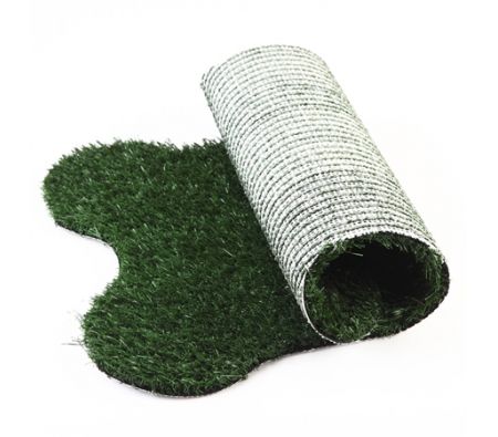 Dog Bone-Shape Grass Toilet with Two Mats