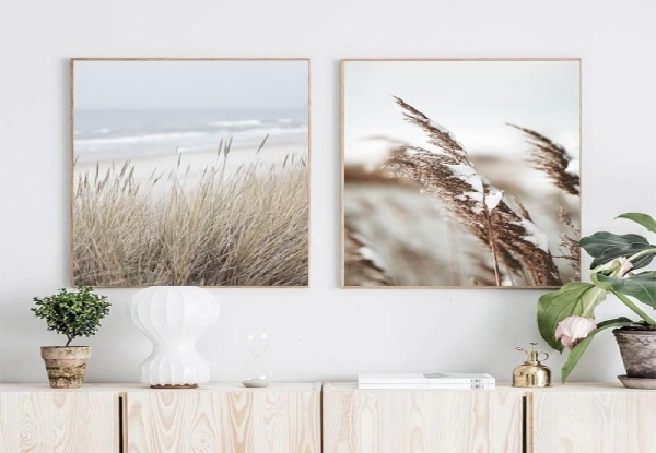 Roam Canvas Scandinavian Landscape Seagrass Wheat Art Print Range - Five Designs & Four Sizes Available