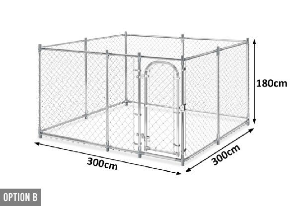 Outdoor Galvanised Steel Frame Dog Run Range - Eight Options Available