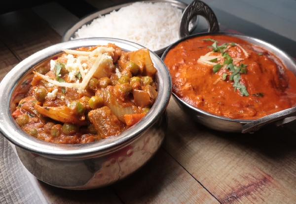Indian Dinner for Two People incl. Mains & Rice - Option for Four People - Valid Seven Days