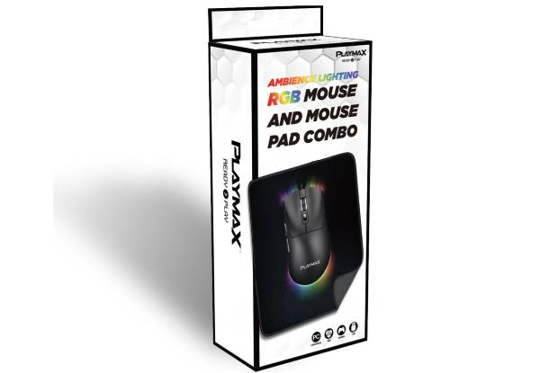 Playmax Black RGB Gaming Mouse & Mouse Mat Combo