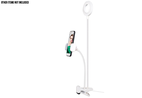 Selfie LED Ring Light with Cell Phone Mobile Holder - Two Colours Available