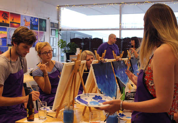 Two-Hour Social Painting Class with a Drink Per Person - Option for Two People