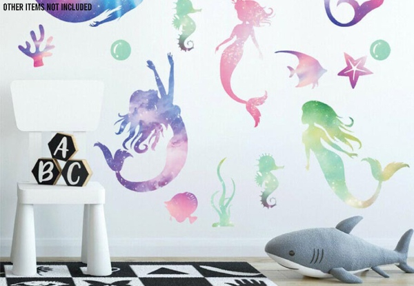 Mermaid Wall Stickers - Three Colours Available & Option for Two