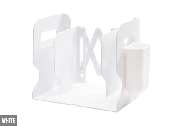 Retractable Desktop Bookends with Pen Holder  - Two Colours Available - Option for Two-Pack