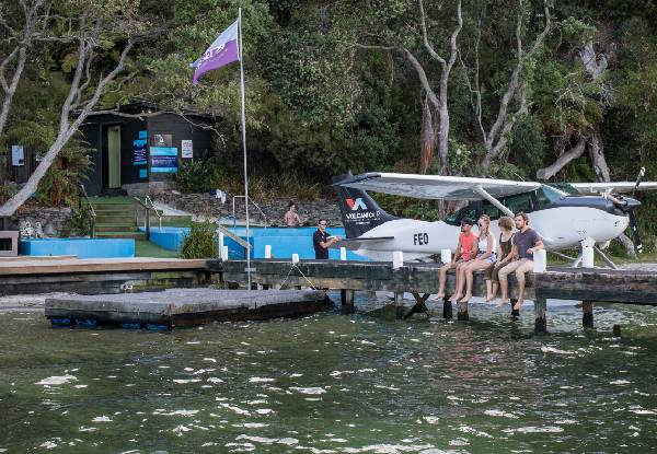 Crater Lakes Flight by Floatplane incl. Two-Hour Natural Hot Pool Experience for One Person - Options for Two or Four People
