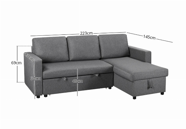 Corey Grey Linen Sofa Bed