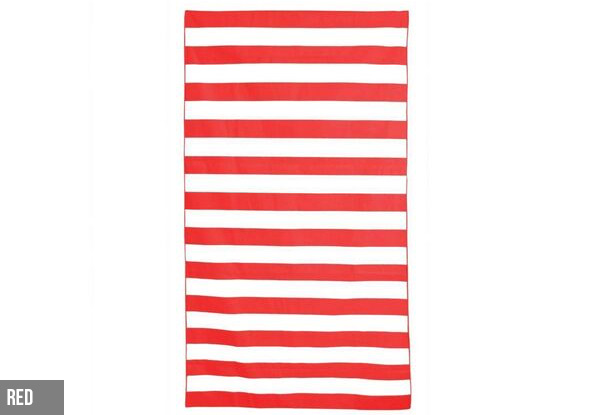 Quick-Dry Striped Beach Towel - Two Sizes & Four Colours Available with Free Delivery