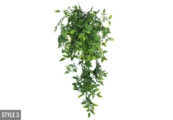 Artificial Hanging Potted Fake Plant - Four Styles Available & Options for Two-Pack