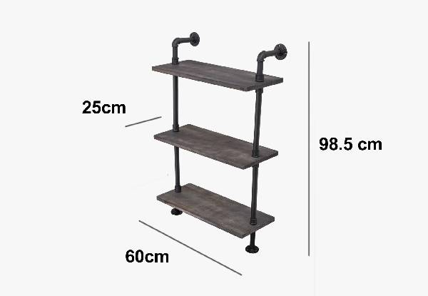 Three-Tier Floating Pipe Shelf