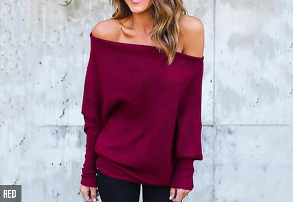 Off-The-Shoulder Jumper - Three Colours & Sizes Available with Free Delivery