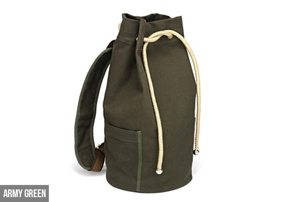 Drawstring Canvas Backpack - Two Colours Available