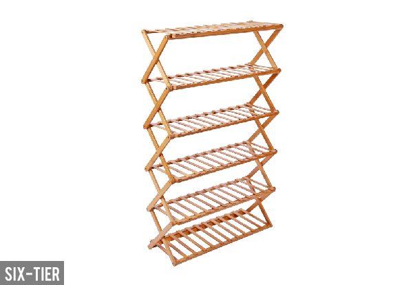 Bamboo Foldable Shoe Rack - Two-Sizes Available