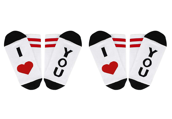 Two-Pack of "I Love You" Socks with Free Delivery