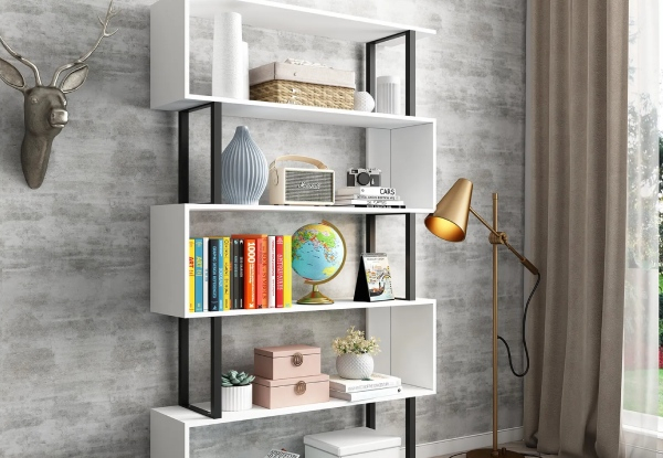 Five-Tier S-Shape Bookshelf Display