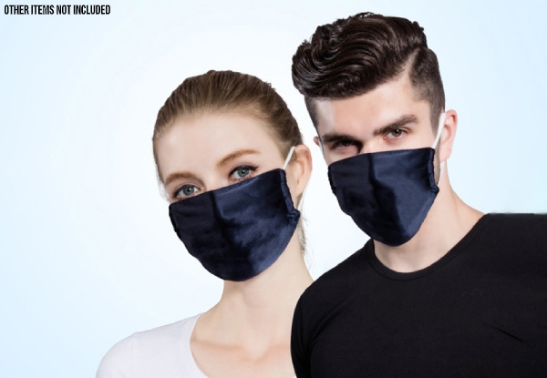 Two-Pack of 100% Mulberry Silk Face Masks - Four Colours Available & Option for Four-Pack