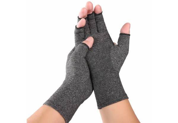 Compression Relief Half-Finger Gloves - Two Colours & Three Sizes Available