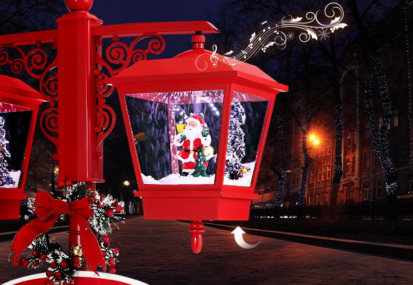 Two-Head Christmas LED 188cm Light Post with Christmas Songs