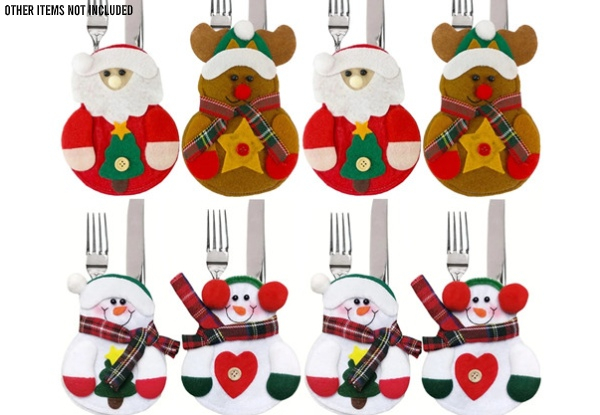 Eight-Piece Christmas Decoration Tableware Holders Set - Option for Two Sets