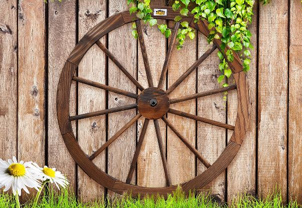 Large 76cm Wooden Garden Wheel