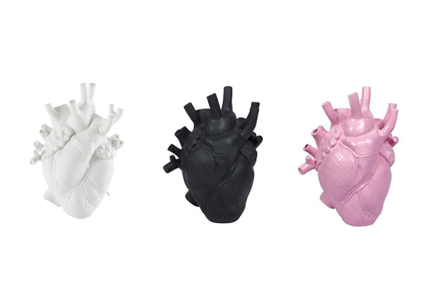 Human Heart-Shaped Flower Vase - Three Colours Available